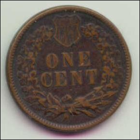 USA 1884 Indian head one cent coin.