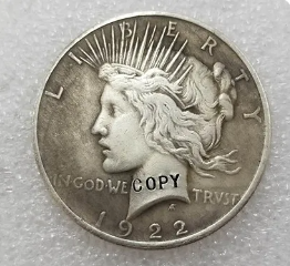 Double Headed Peace Dollar dated 1922 similar to the coin Twoface spins. Replica coin.