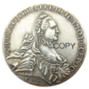 1763 RUSSIA SILVER 1 ROUBLE/RUBLE Coin VF Catherine II KM-C672. St. Petersburg Silver Plated Copy coin Replica