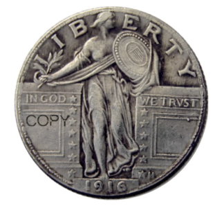 US 1916 Standing Liberty Quarter Silver Plated Copy Coin (Replica)