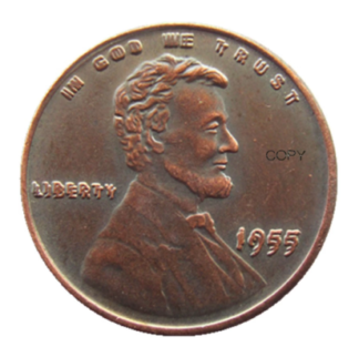 US 1955 Double Wheat Penny One Cent Copper Copy Coin