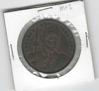 Advance New Zealand Milner & Thompson Christchurch penny token. No date. Circa 1881