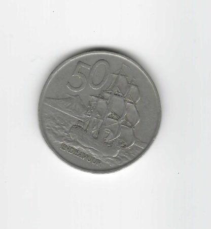1967 dot above 1 NZ 50c t