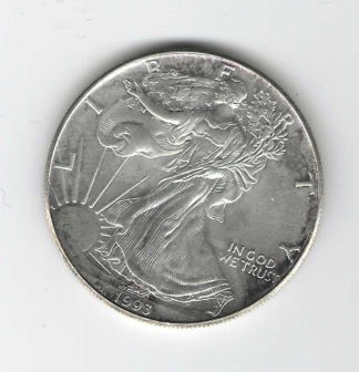1993 USA silver dollar. Unc. One ounce of fine silver.