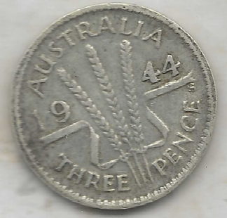 Australian Silver 1944 Threepence 2 Varieties coins
