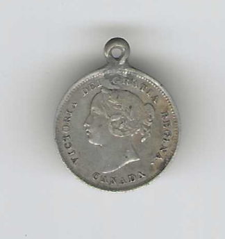 1898 Canada Silver 5c on mount