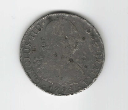 1798 Mexico Spanish 8 Reales Carolus IIII Chopmarked - Image 2
