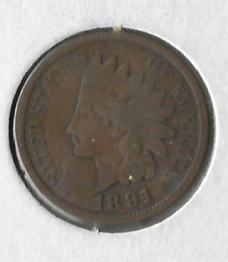 USA 1891 Indian head one cent coin