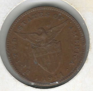 Philippines USA Large one cent 1911