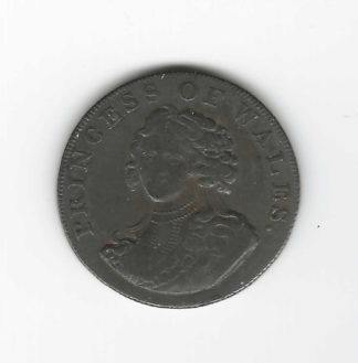 1795 Middlesex Half penny token. Princess of Wales, Portcullis.