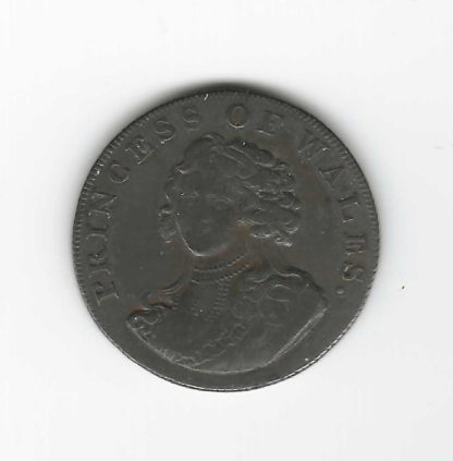 1795 Middlesex Half penny token. Princess of Wales, Portcullis.