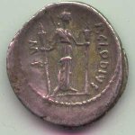 Ancient Roman Republic P. Clodius M.f. Turrinus 42 BC. Rome. AR denarius Apollo - Diana Lucifera