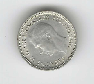 Australian Silver 1948 Threepence.  Filled eight. 1 coin