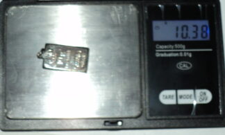 10 grams .999 Silver bar with small ring to attach for jewellery or key ring
