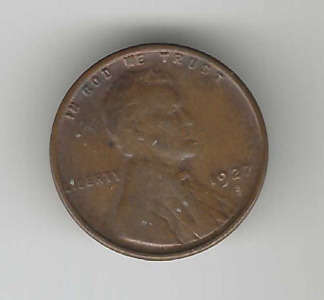 1927-S USA Lincoln Head One Penny Cent